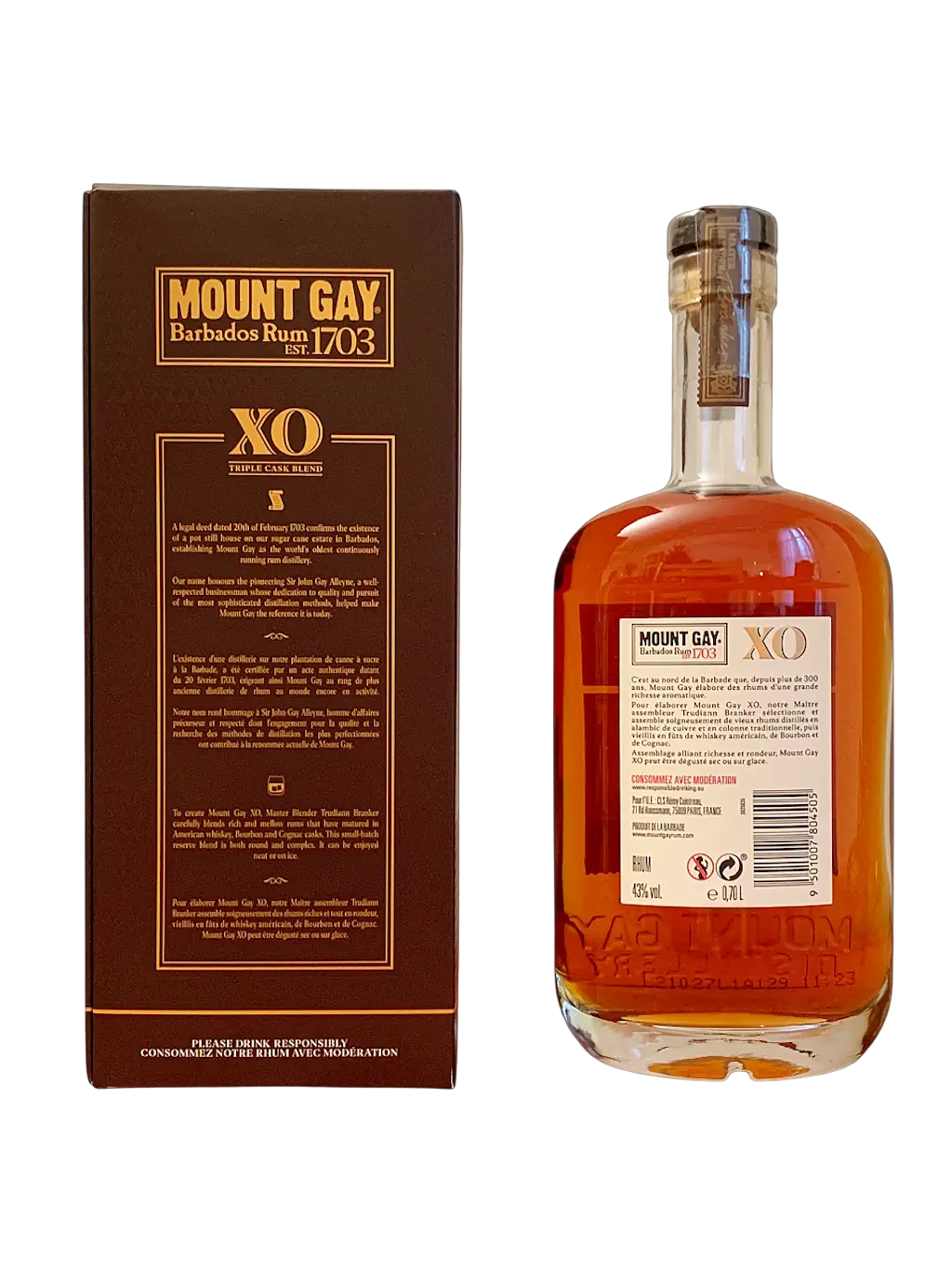 Mount Gay Barbados Rum XO Triple Cask Blend Reserve Rum