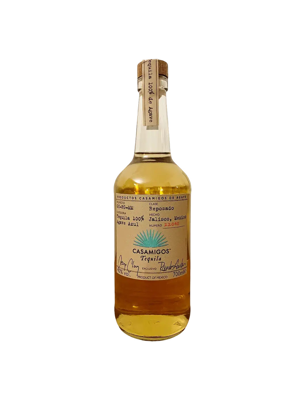 Tequila Casamigos Reposado made from agave azul