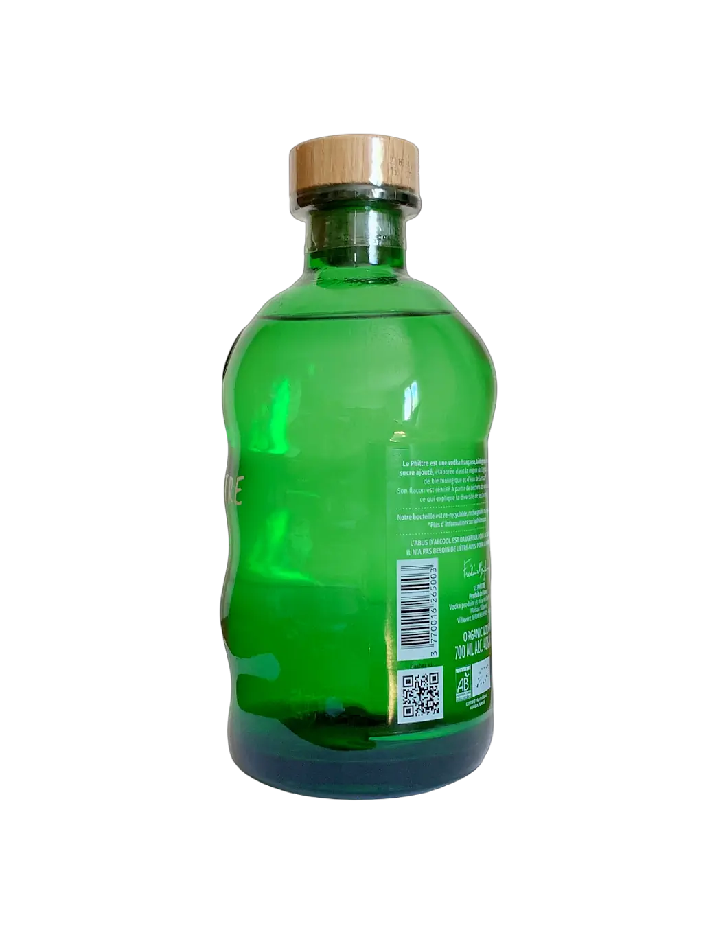 Le Philtre organic vodka francaise bouteille verte