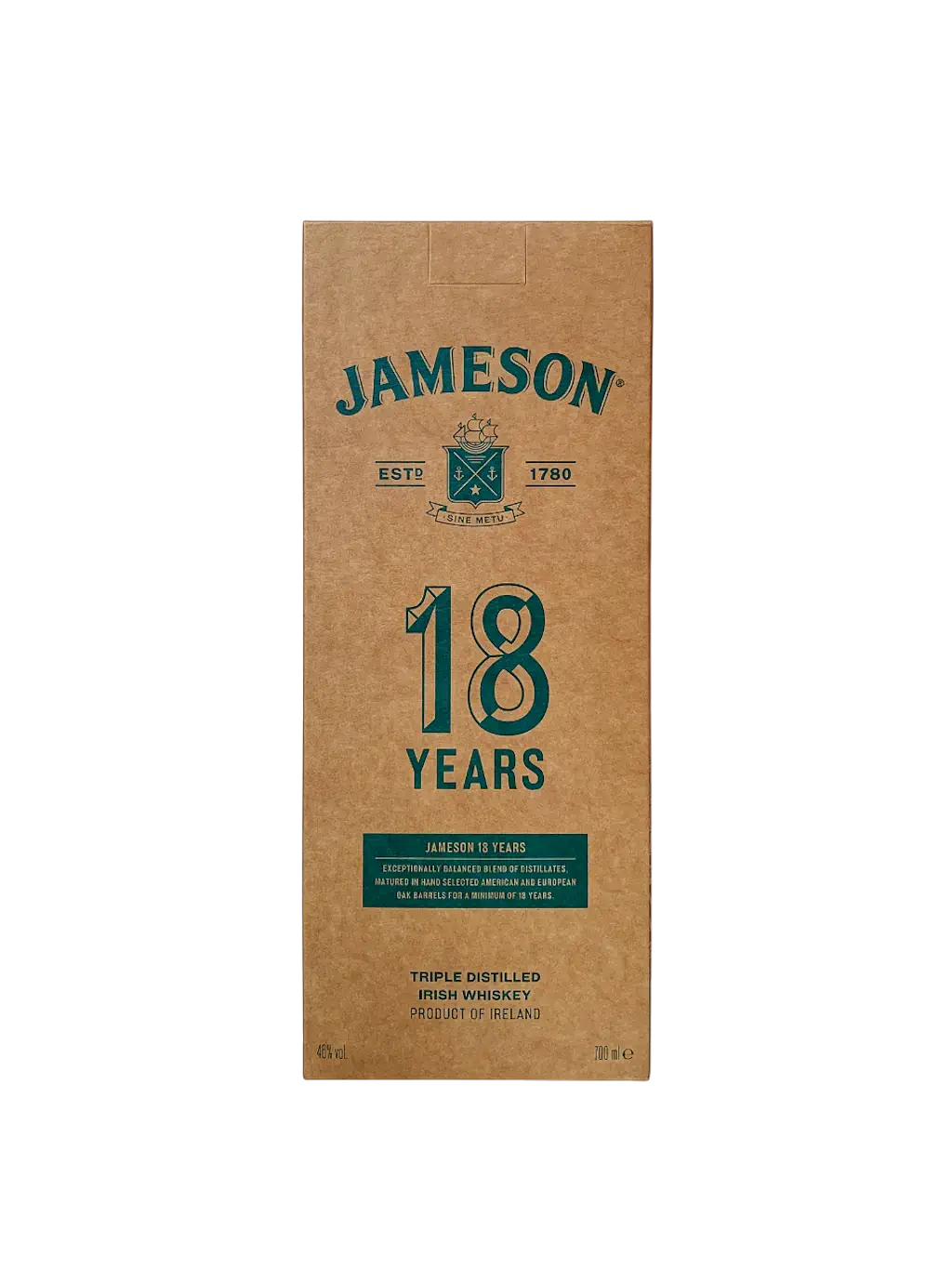 Triple distilled Irish whiskey Jameson 18 years