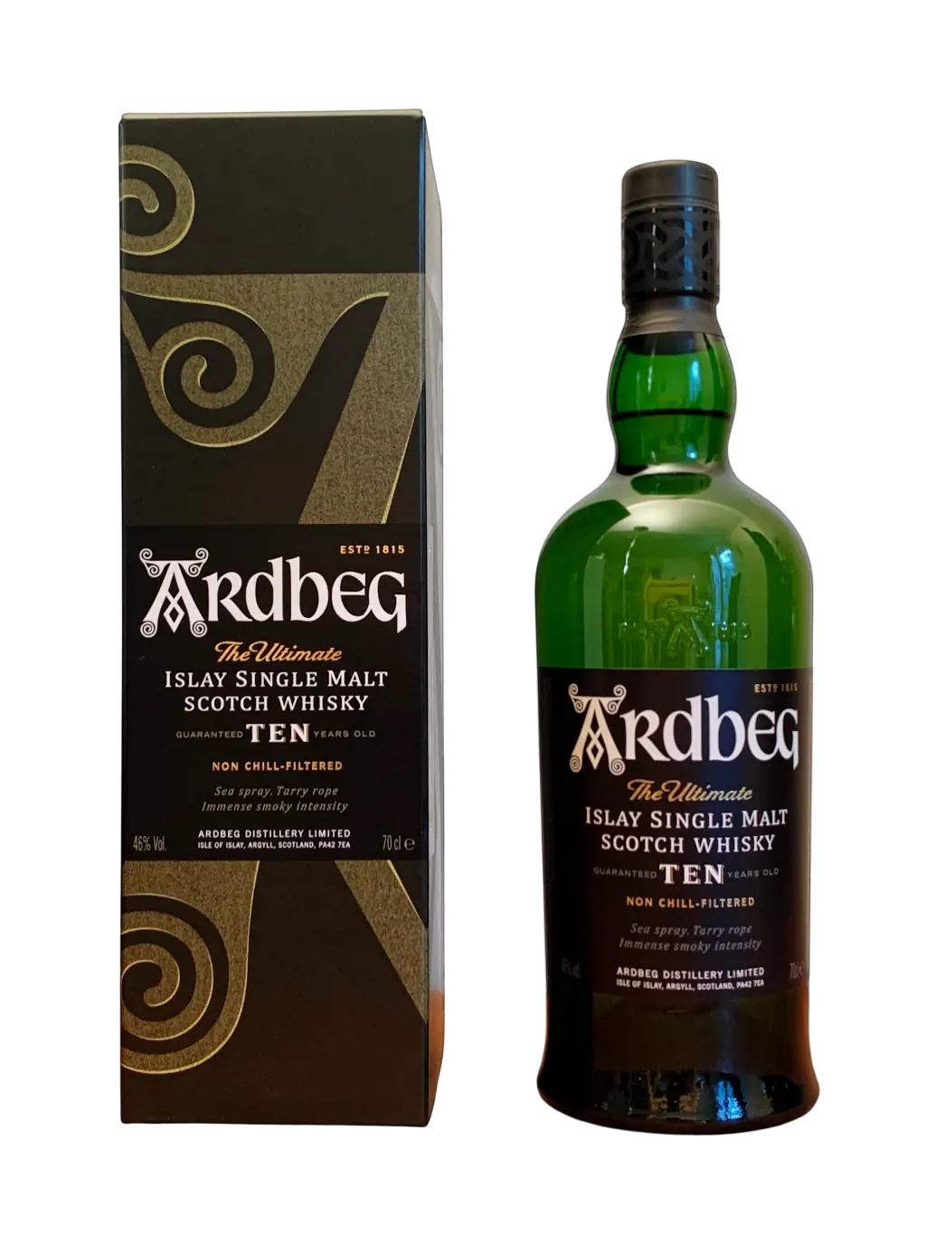 whisky tourbé ardbeg 10 ans the ultimate bouteille avec étui