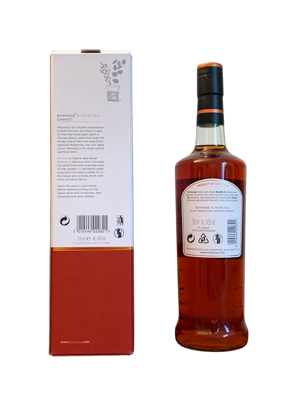 Bowmore Single Malt Scotch Whisky aged 15 years Darkest Sherry Cask Finished