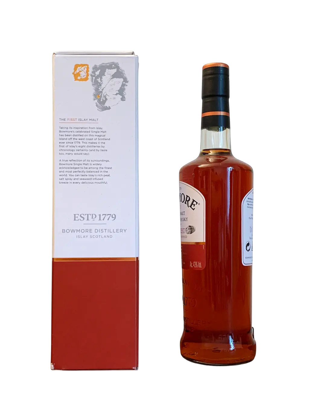 Bowmore Single Malt Scotch Whisky aged 15 years Darkest Sherry Cask Finished