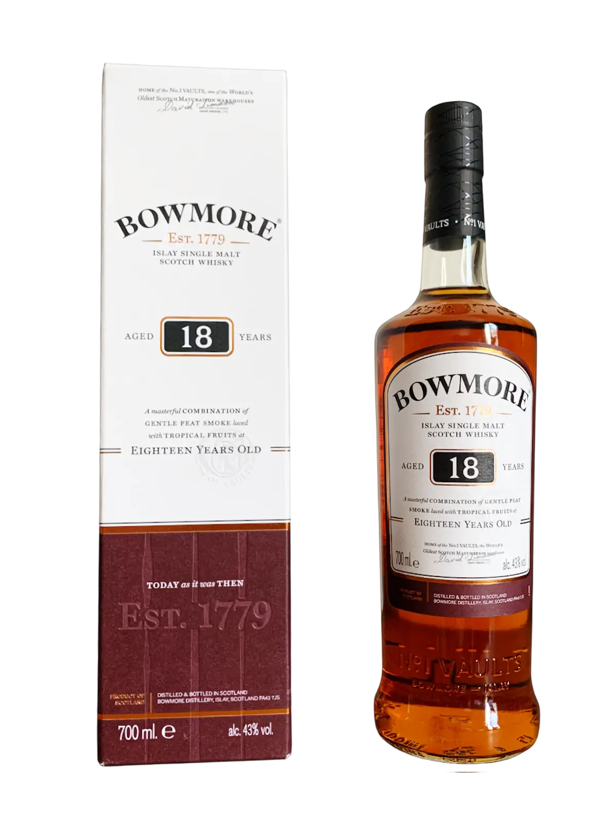 Islay Single Malt Scotch Whisky Bowmore aged 18 years eighteen years old