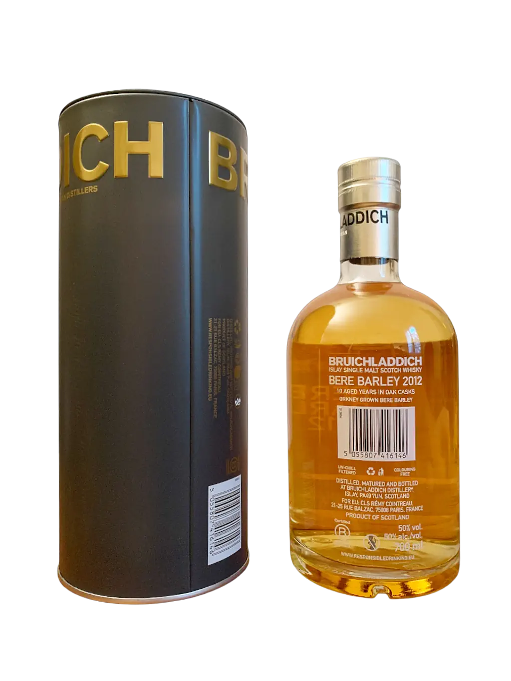 Bruichladdich Unpeated Islay Single Malt Scotch Whisky Bere Barley 2012 made from Orkney grown Bere Barley
