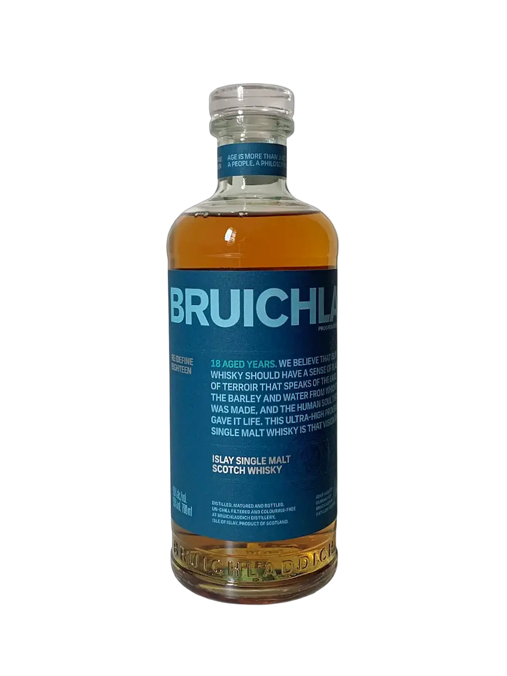 Bruichladdich 18 ans Re/Define Eighteen Islay single malt Scotch whisky distilled matured and bottled on Islay island