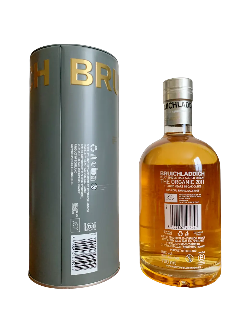 Bruichladdich unpeated Islay single malt Scotch whisky The Organic 2011