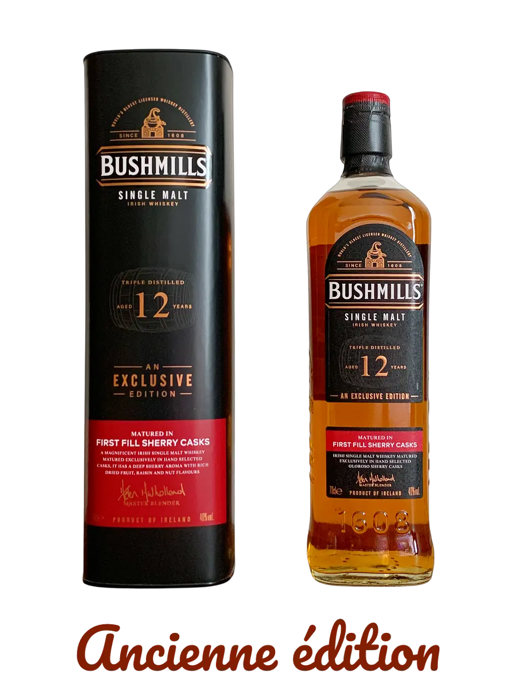 Bushmills Single Malt Irish Whiskey aged 12 years in first fill sherry casks. An Exclusive Edition