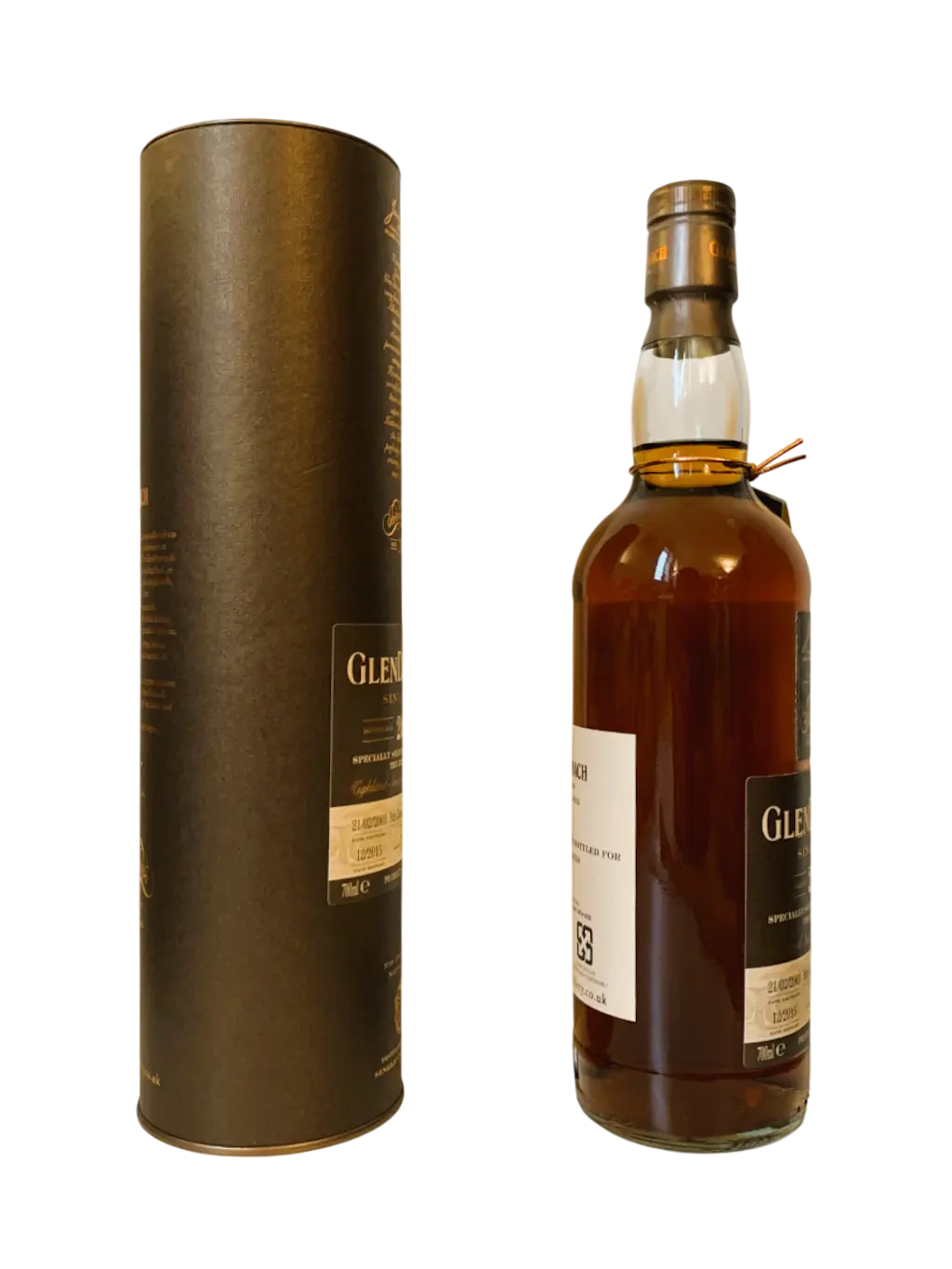 The GlenDronach single cask distilled in 2003, aged 12 years in Pedro Ximenez sherry puncheon specially selected and bottled for the Netherlands