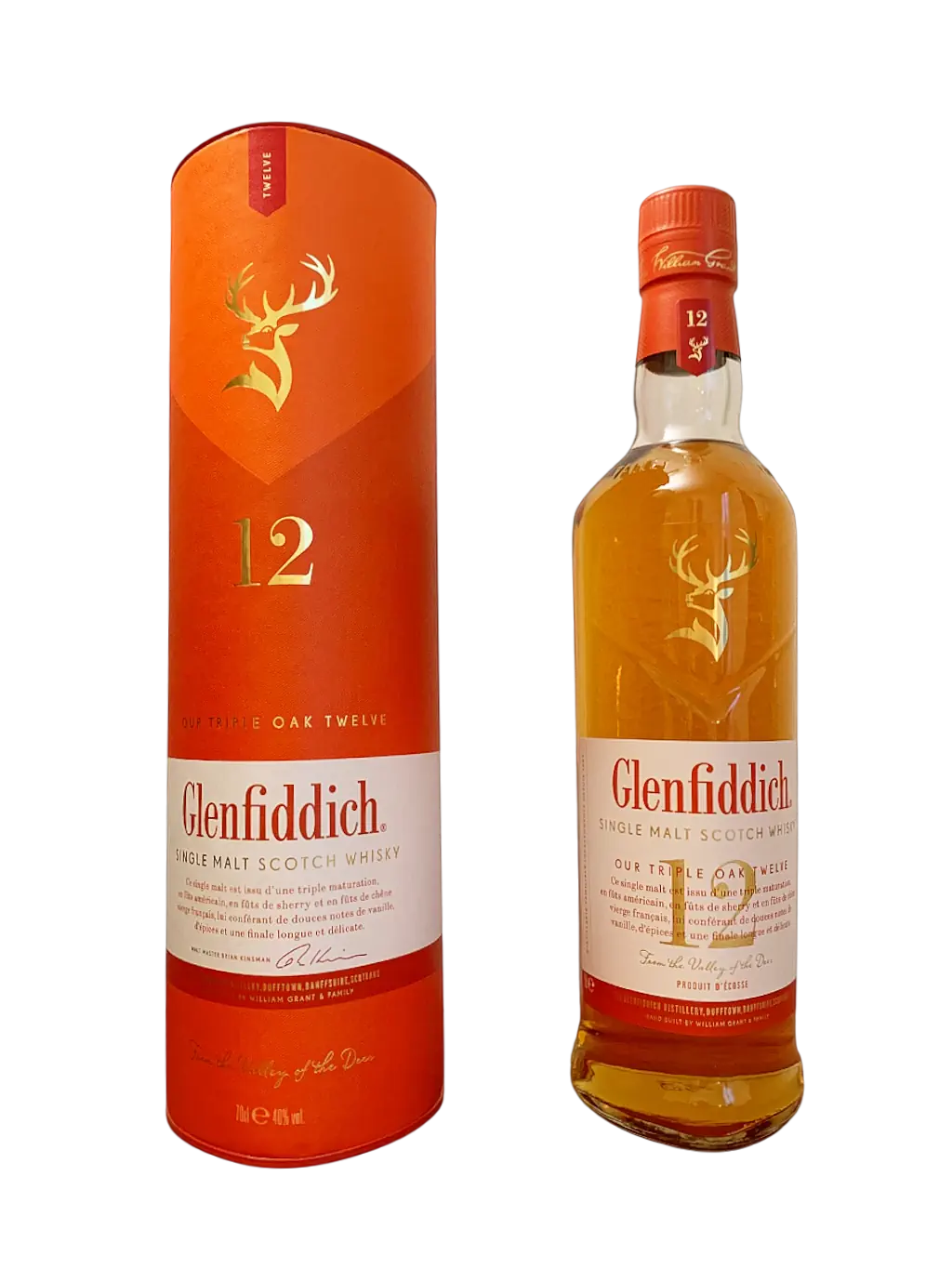 Glenfiddich Single Malt Scotch Whisky Our Triple Oak Twelve 12 ans