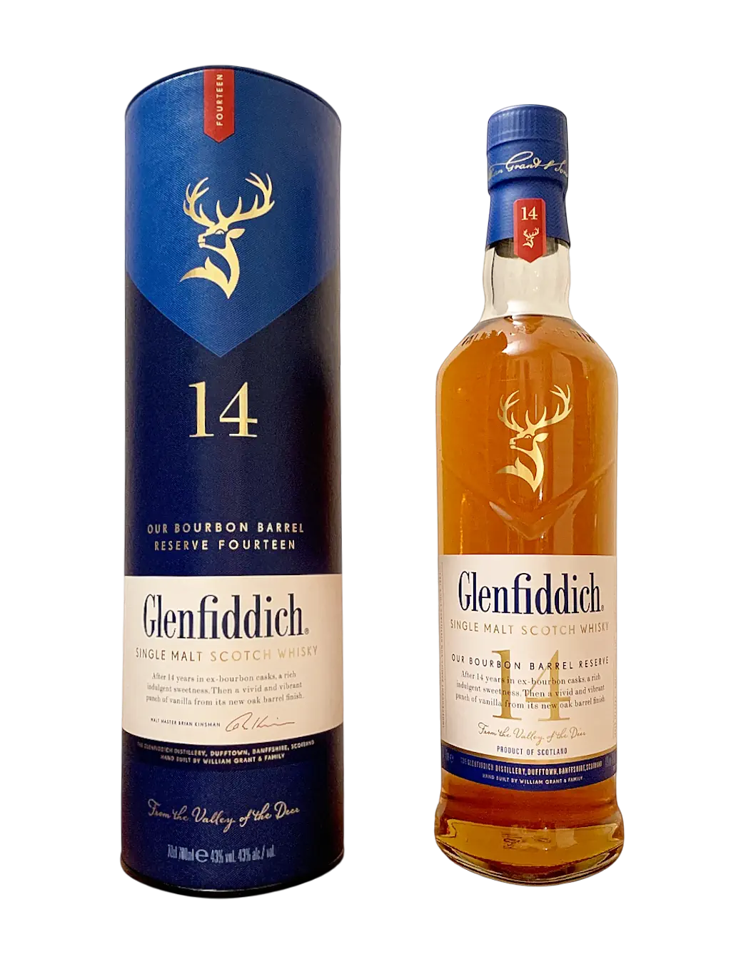 Glenfiddich Single Malt Scotch Whisky 14 ans Our Bourbon Barrel Reserve Fourteen