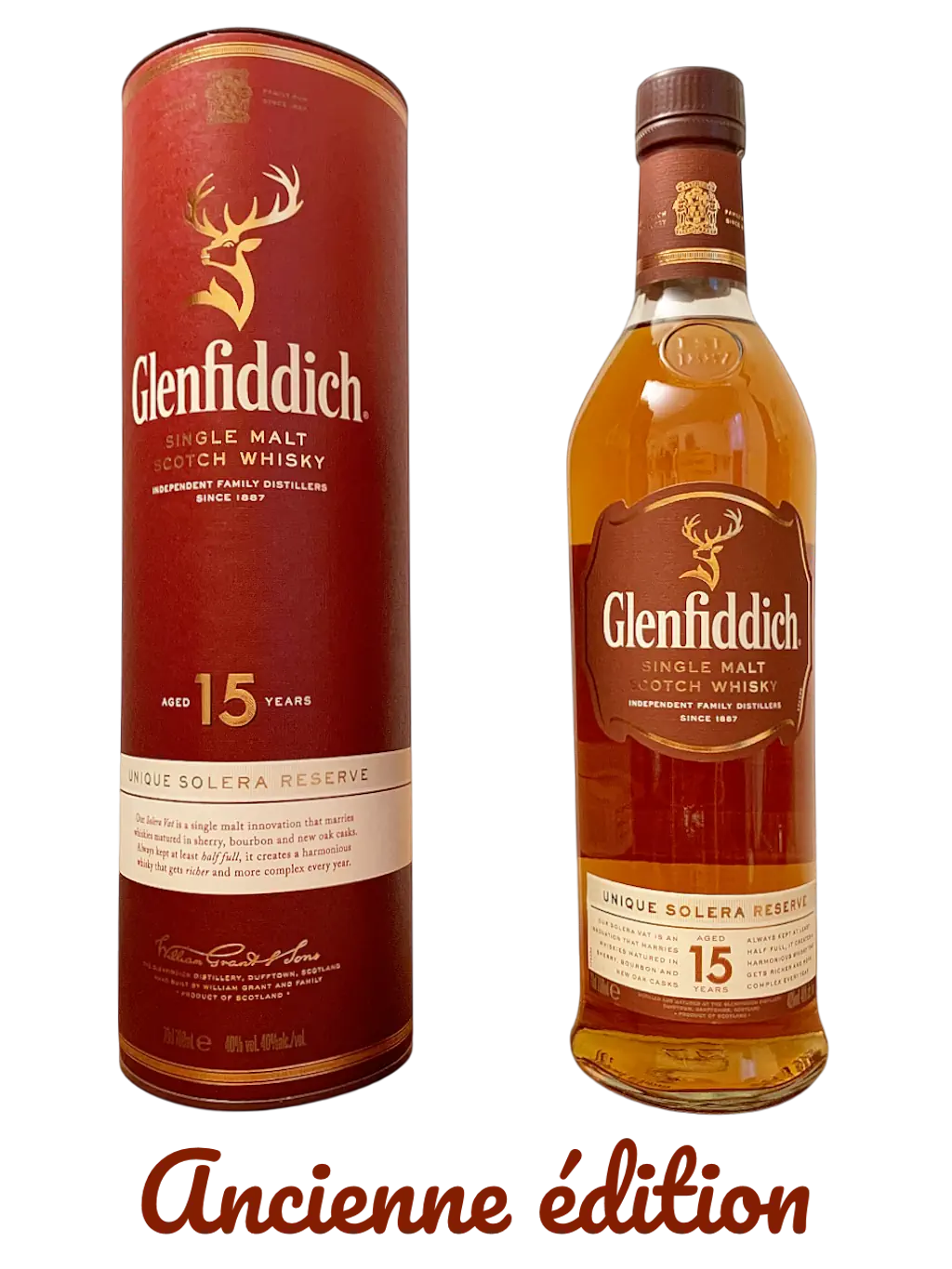 Glenfiddich single malt Scotch whisky aged 15 years unique solera reserve