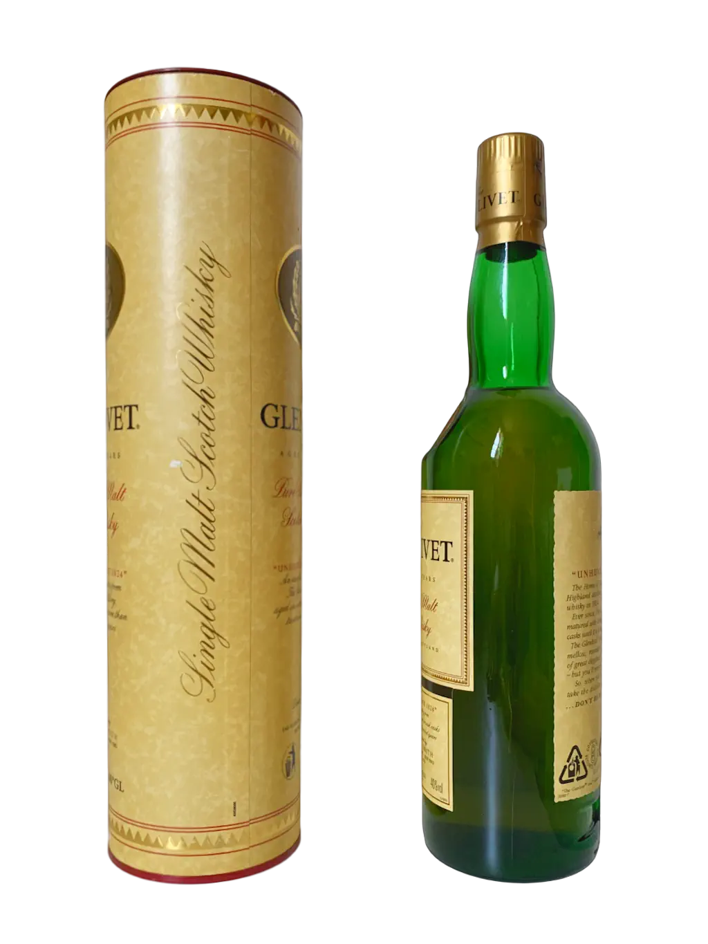 The Glenlivet aged 12 years pure single malt Scotch whisky unhurried since 1824