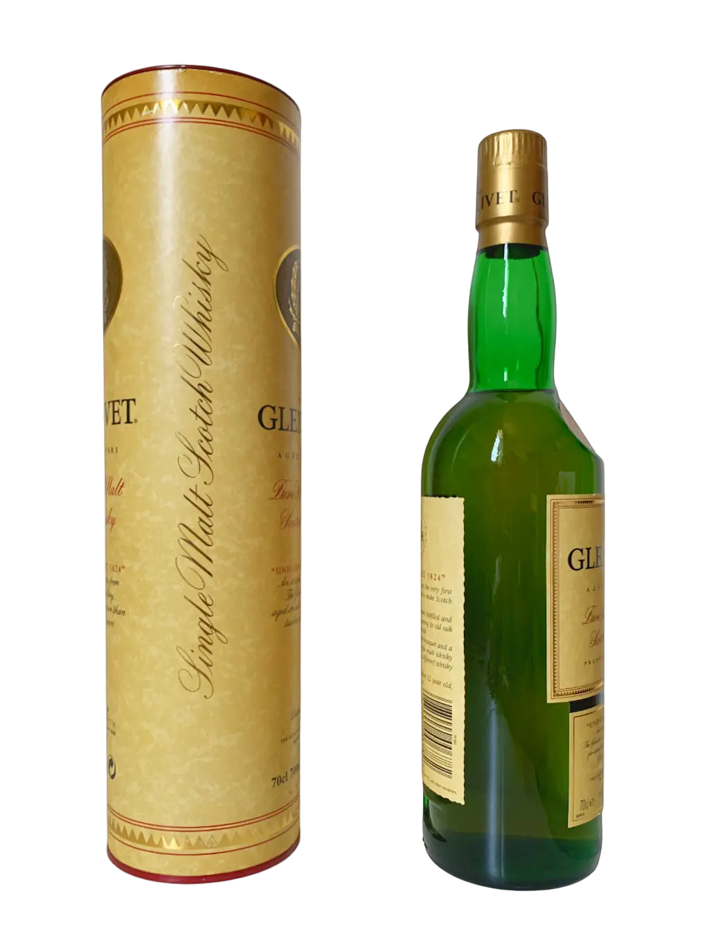 The Glenlivet aged 12 years pure single malt Scotch whisky unhurried since 1824