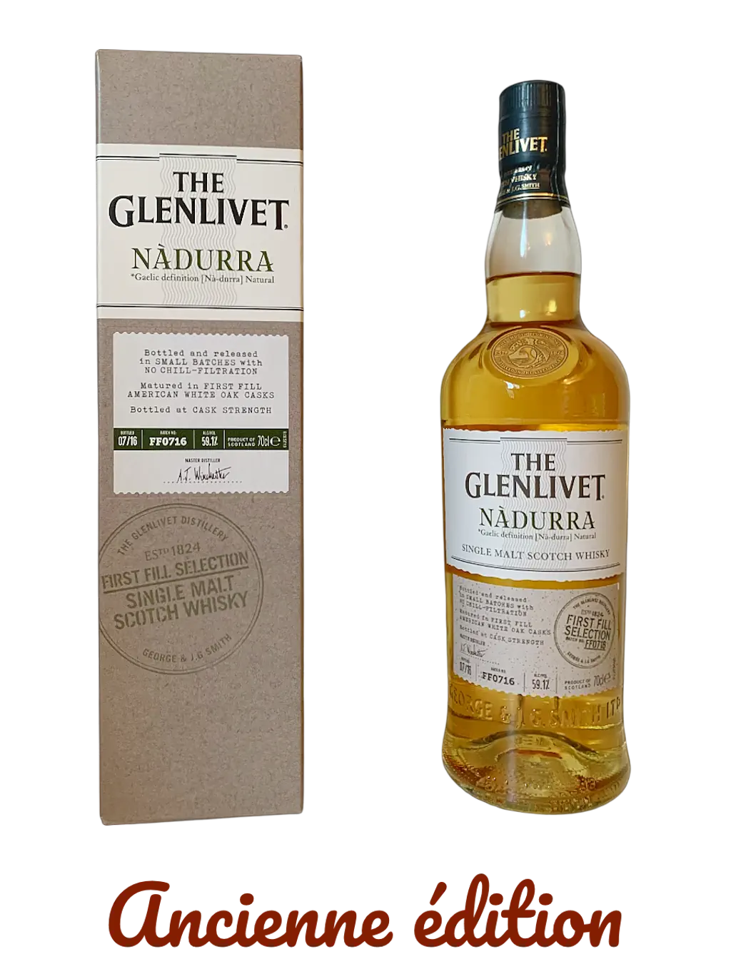 The Glenlivet Nadurra single malt Scotch whisky First Fill Selection Batch FF0716 American white oak casks