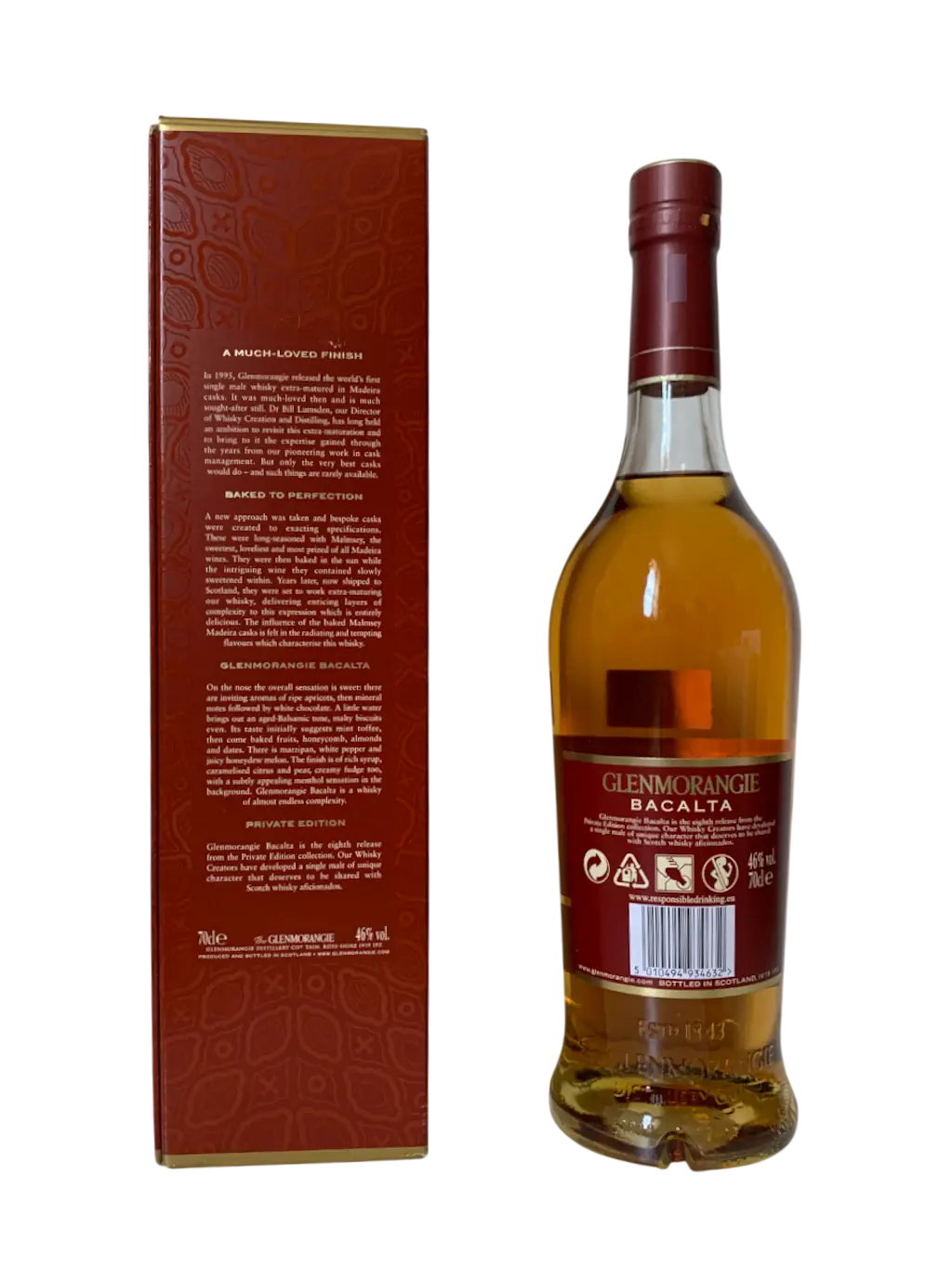 Glenmorangie Highland single malt Scotch whisky Private Edition Bacalta