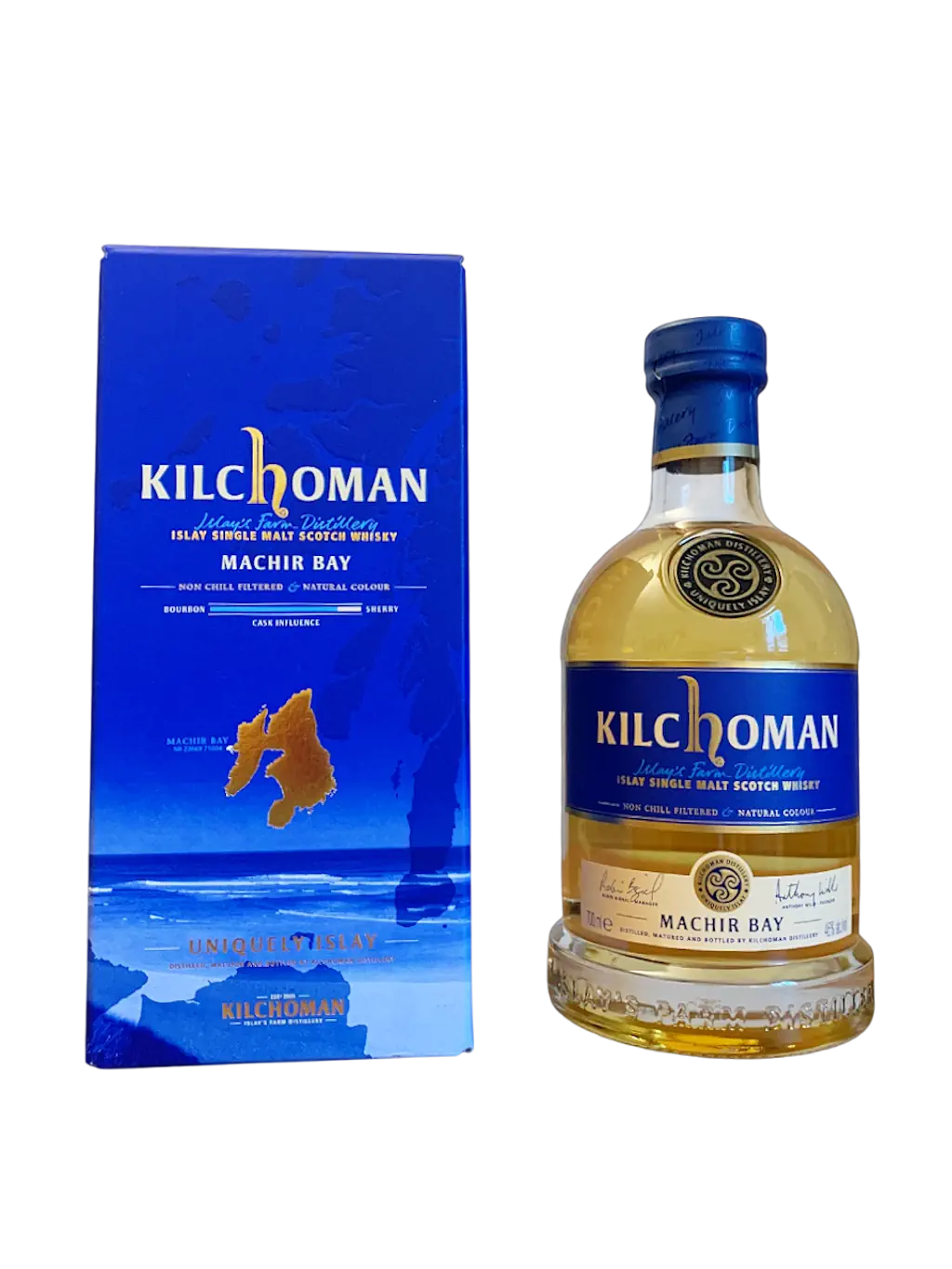 Kilchoman Machir Bay Islay Single malt Scotch whisky non chill filtered and natural color