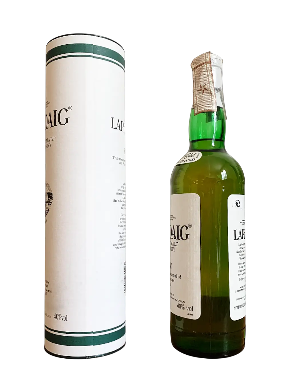 Laphroaig Single Islay Malt Scotch Whisky 10 years old Distribuito da Allied Domecq Italia