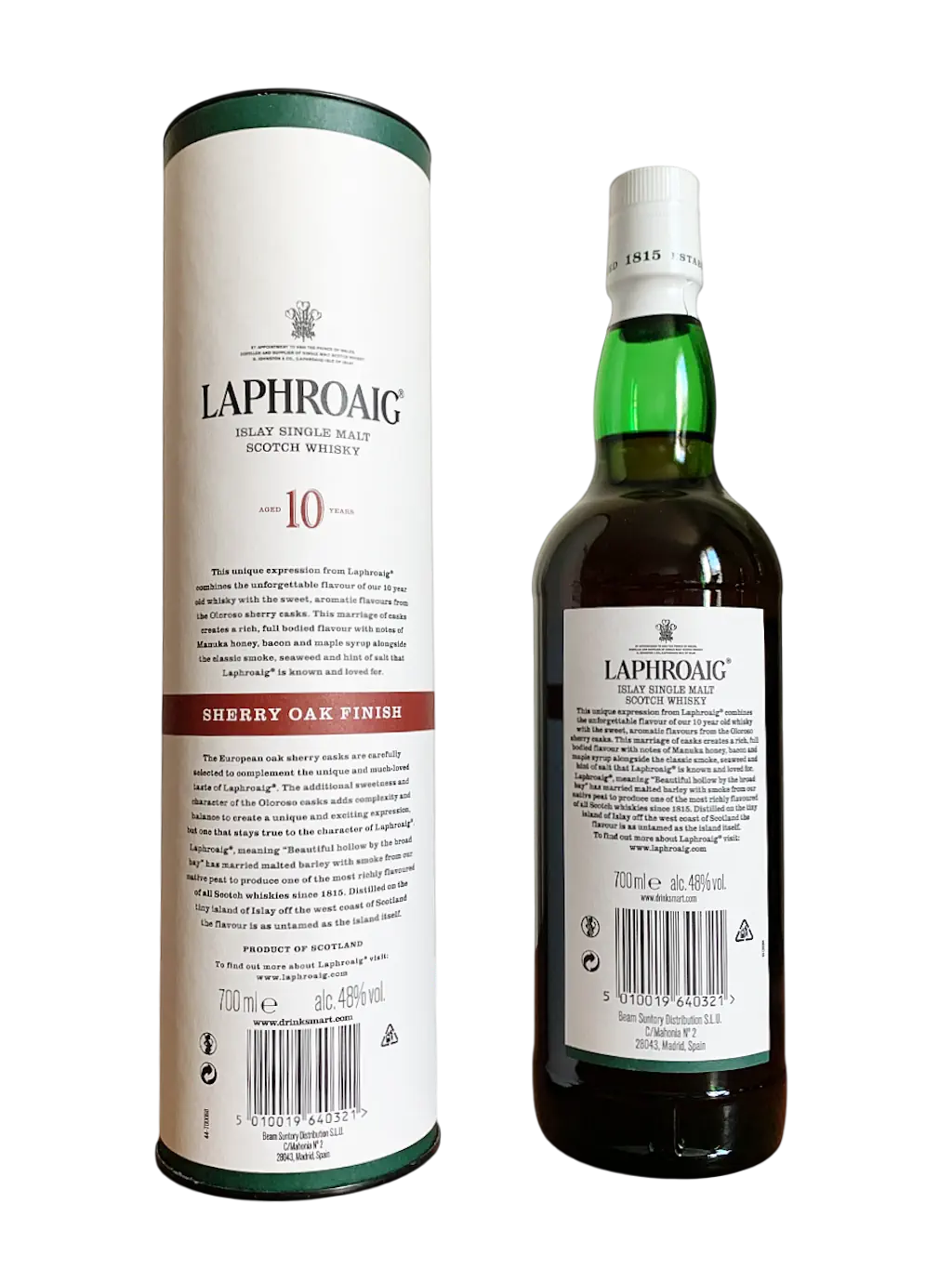 Laphroaig Islay Single Malt Scotch Whisky aged 10 years Sherry Oak Finish