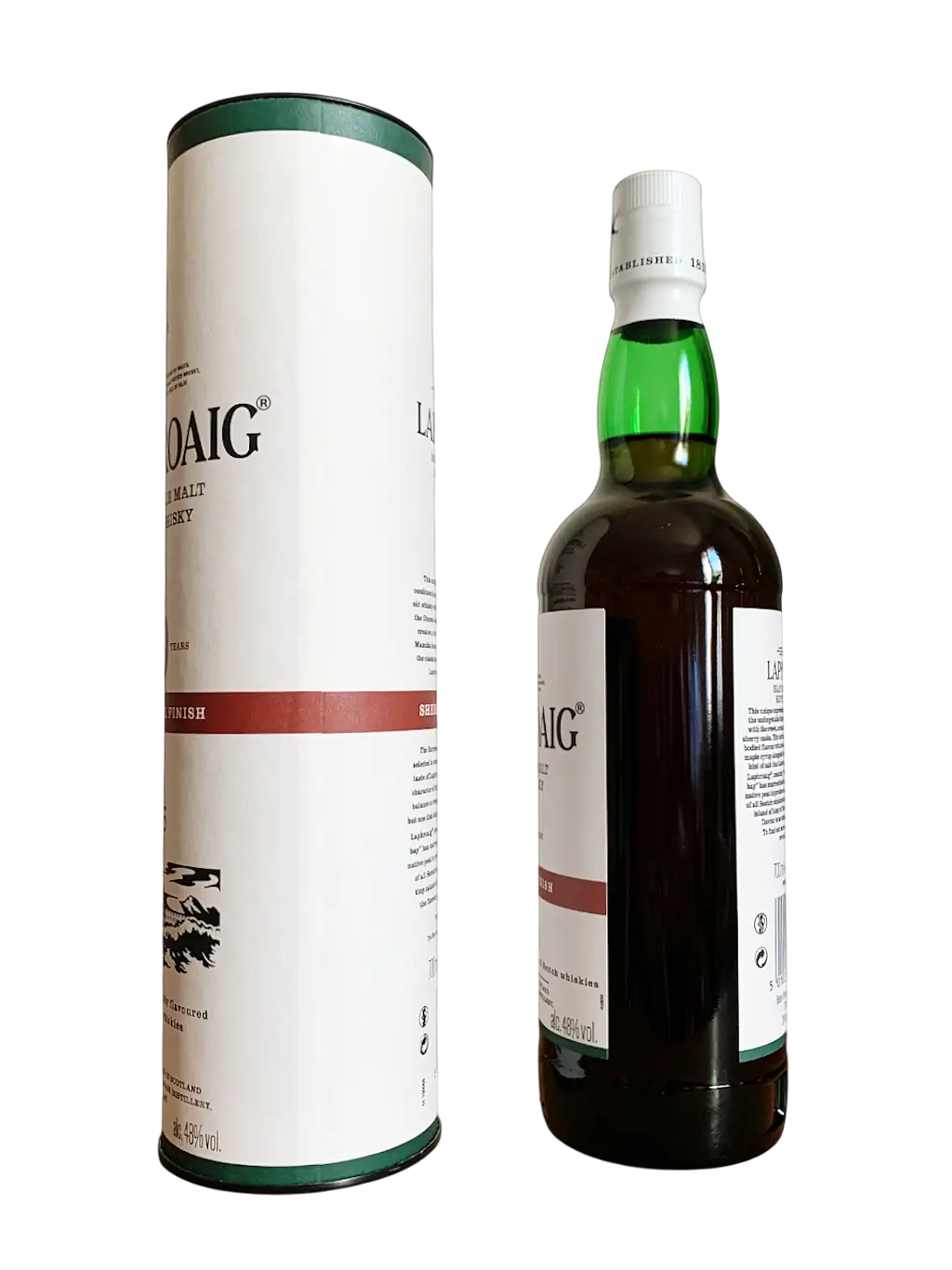 Laphroaig Islay Single Malt Scotch Whisky aged 10 years Sherry Oak Finish