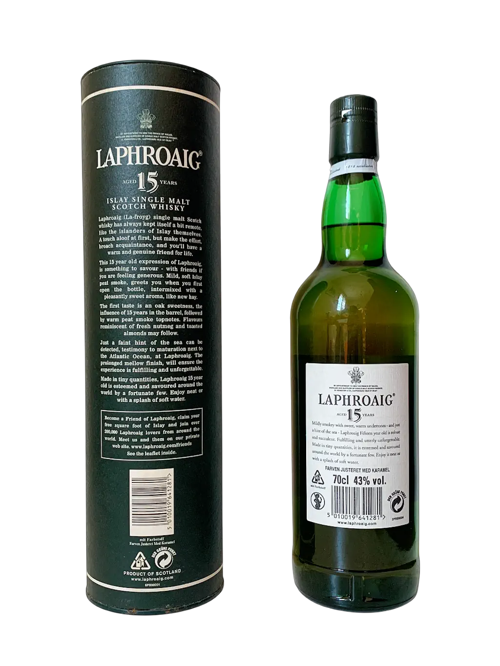 Laphroaig Islay single malt Scotch whisky aged 15 years