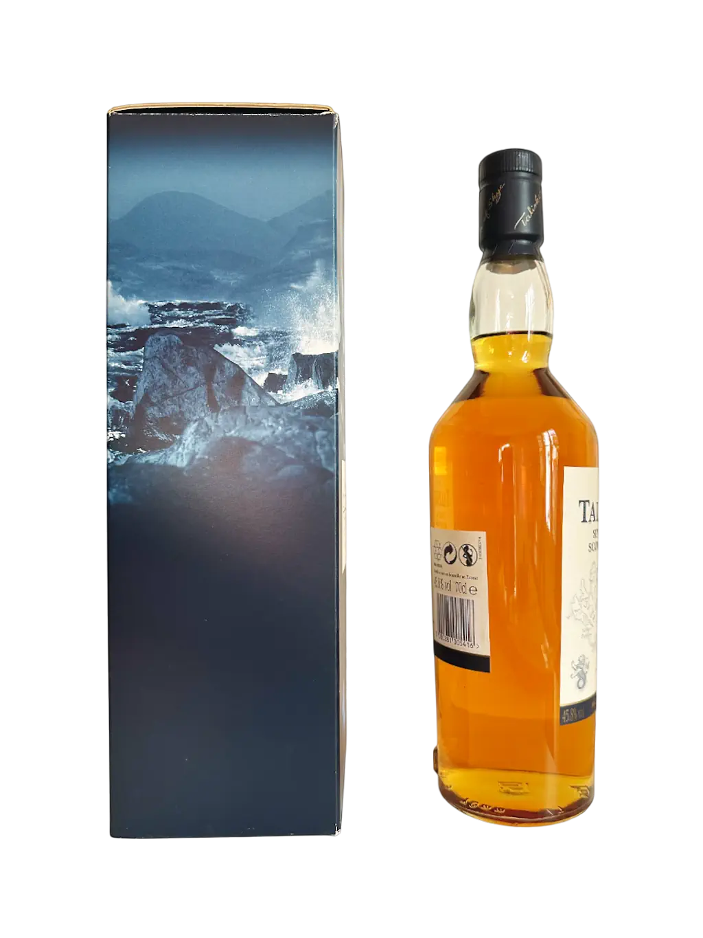 Talisker single malt Scotch whisky aged 10 years, the only distillery on the isle of skye