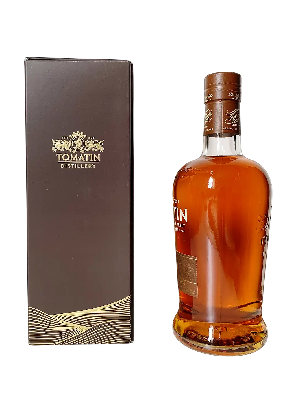 Tomatin Highland single malt Scotch whisky aged 18 years final maturation in oloroso sherry butts