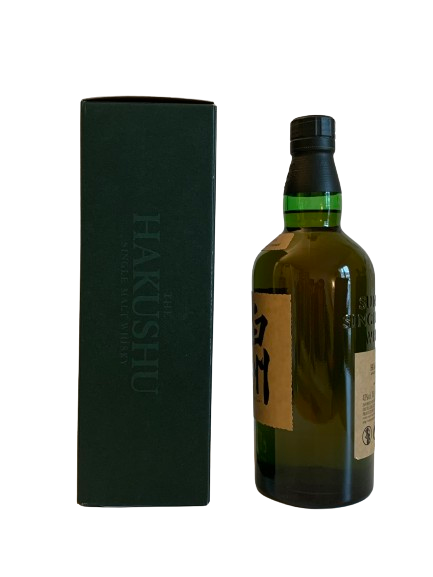 The Hakushu single malt whisky aged 18 years distilled at Hakushu distillery surrounded by forest at the foot of the Southern Japanese Alps