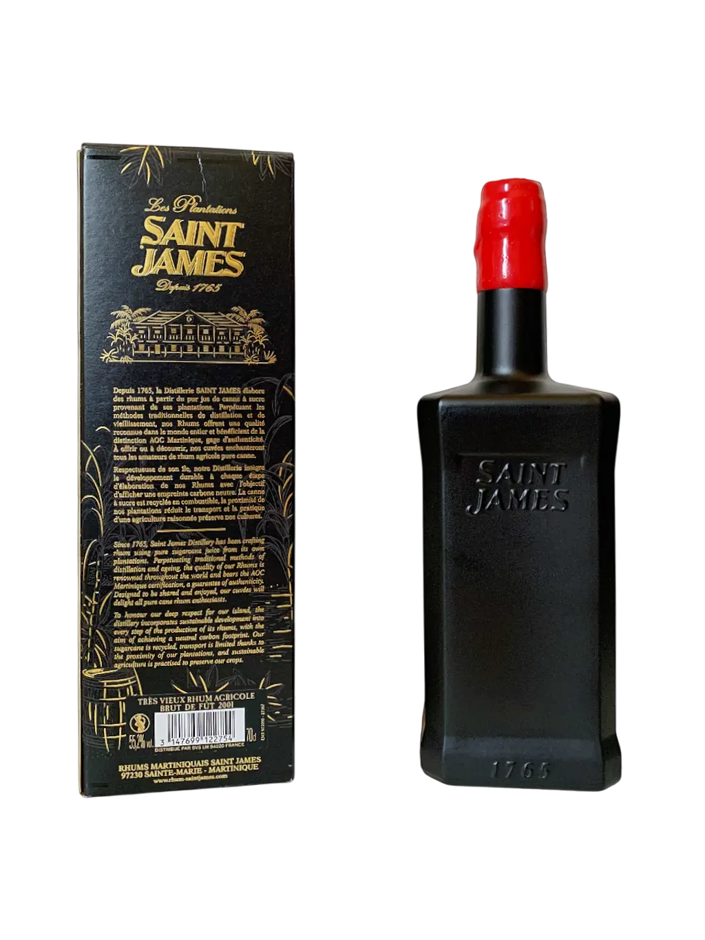 très vieux rhum agricole Saint James Ephémères lot 1 millésime 2001