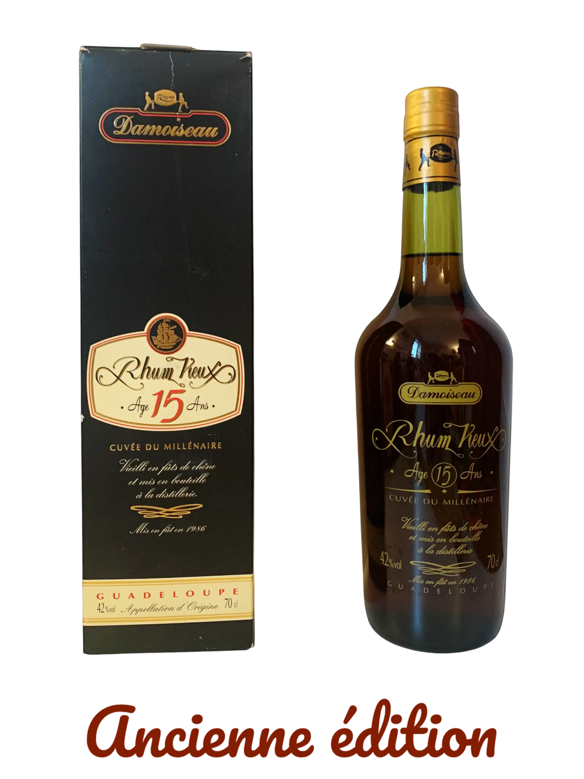 Damoiseau rhum vieux âgé 15 ans Cuvée du Millénaire Mis en fût en 1986