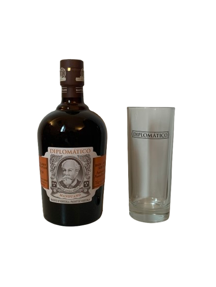 Ron Extra Anejo Venezuela Diplomatico Mantuano Coffret avec Verre Collins