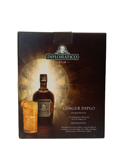 Ron Extra Anejo Venezuela Diplomatico Mantuano Coffret avec Verre Collins