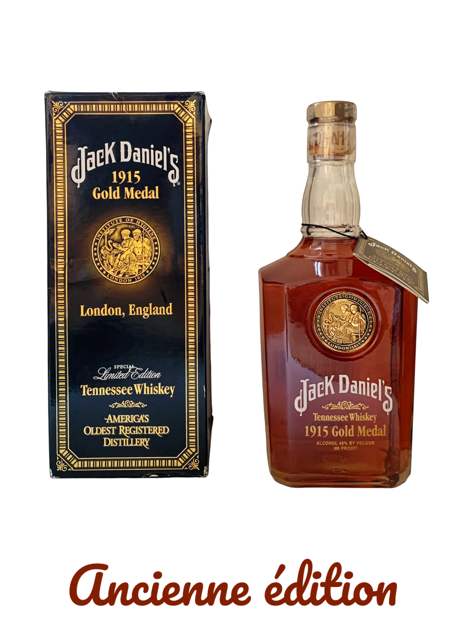 Jack Daniel's Tennessee Whiskey Gold Medal 1915 London