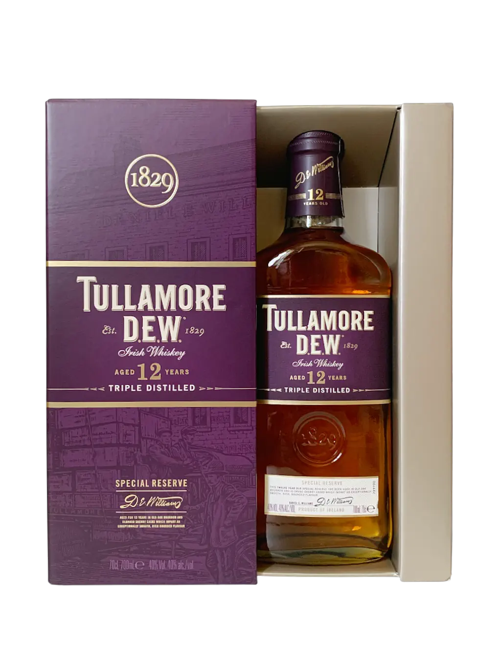 Tullamore Dew Irish whiskey aged 12 years triple distilled Special Reserve