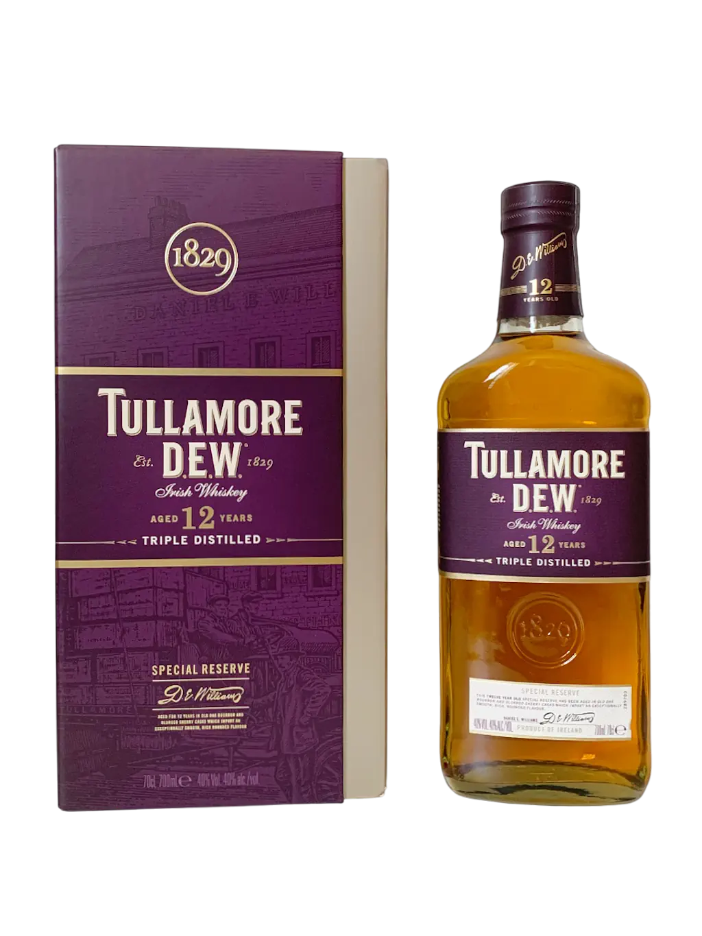 Tullamore Dew Irish whiskey aged 12 years triple distilled Special Reserve