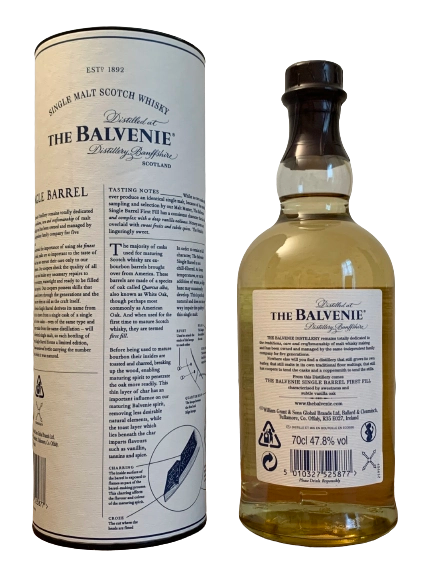 Balvenie Single Malt Scotch Whisky Single Barrel First Fill 12 ans