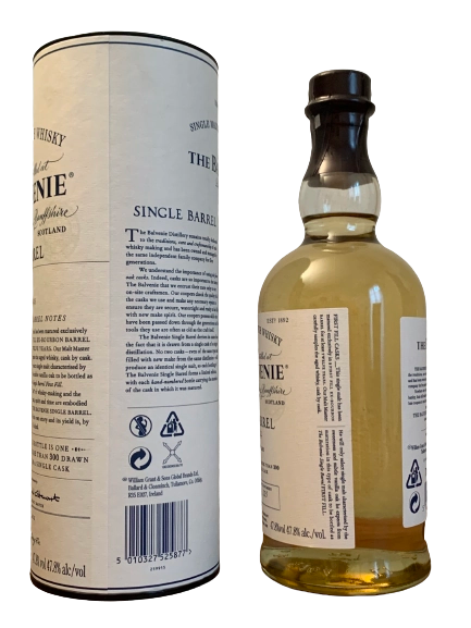 Balvenie Single Malt Scotch Whisky Single Barrel First Fill 12 ans