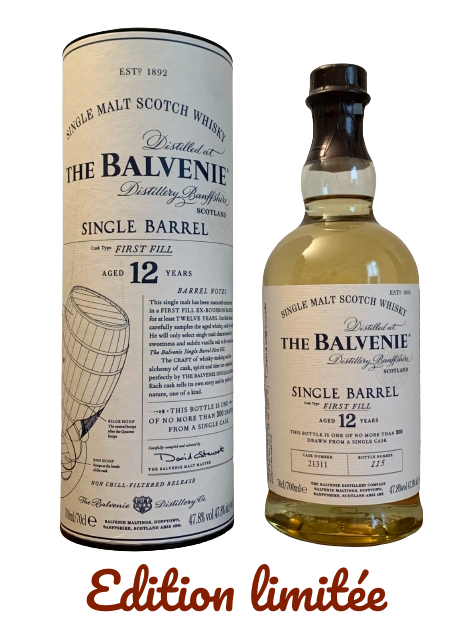 Balvenie Single Malt Scotch Whisky Single Barrel First Fill 12 ans