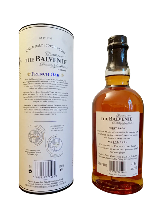 Single Malt Scotch Whisky The Balvenie 16 ans French Oak Finished in Pineau casks