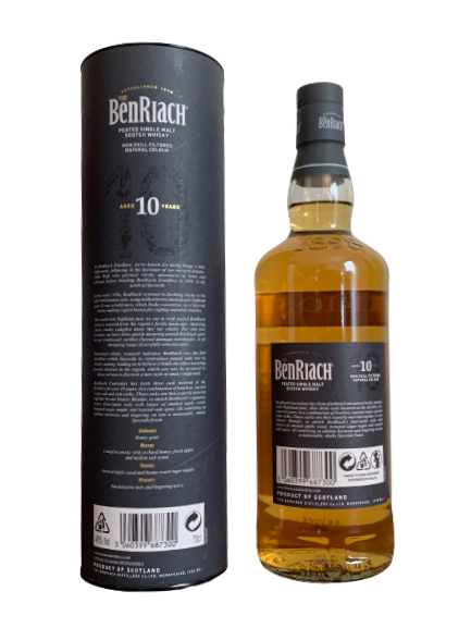 Benriach Peated Single Malt Scotch Whisky Curiositas Aged 10 years