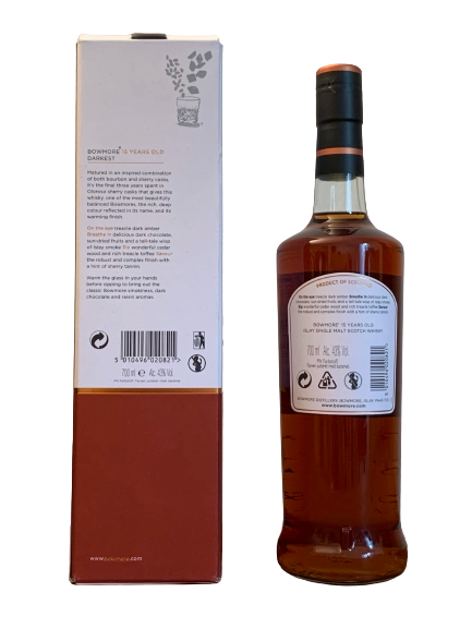 Bowmore Single Malt Scotch Whisky aged 15 years Darkest Sherry Cask Finished