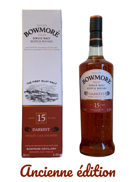 Bowmore Single Malt Scotch Whisky aged 15 years Darkest Sherry Cask Finished