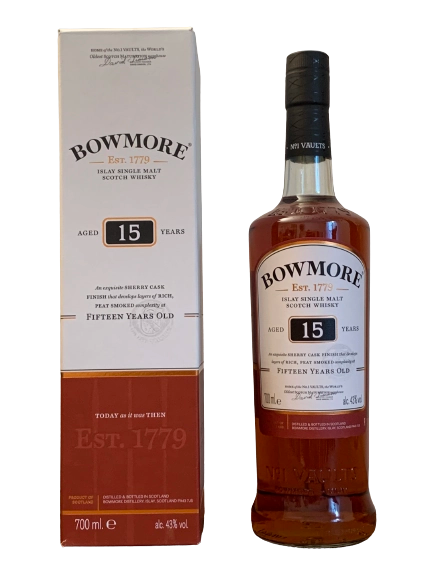 Bowmore Islay single malt Scotch whisky aged 15 years