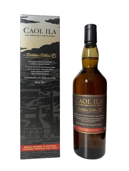 Caol Ila Islay single malt Scotch whisky The Distillers Edition double matured in moscatel seasoned American oak casks