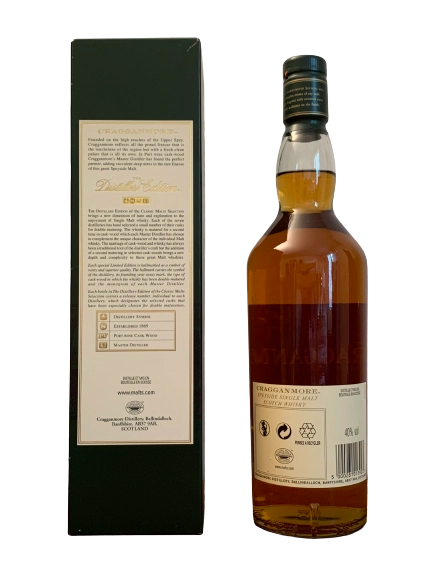 Single Malt Scotch Whisky Cragganmore Distillers Edition Double Matured Port Cask