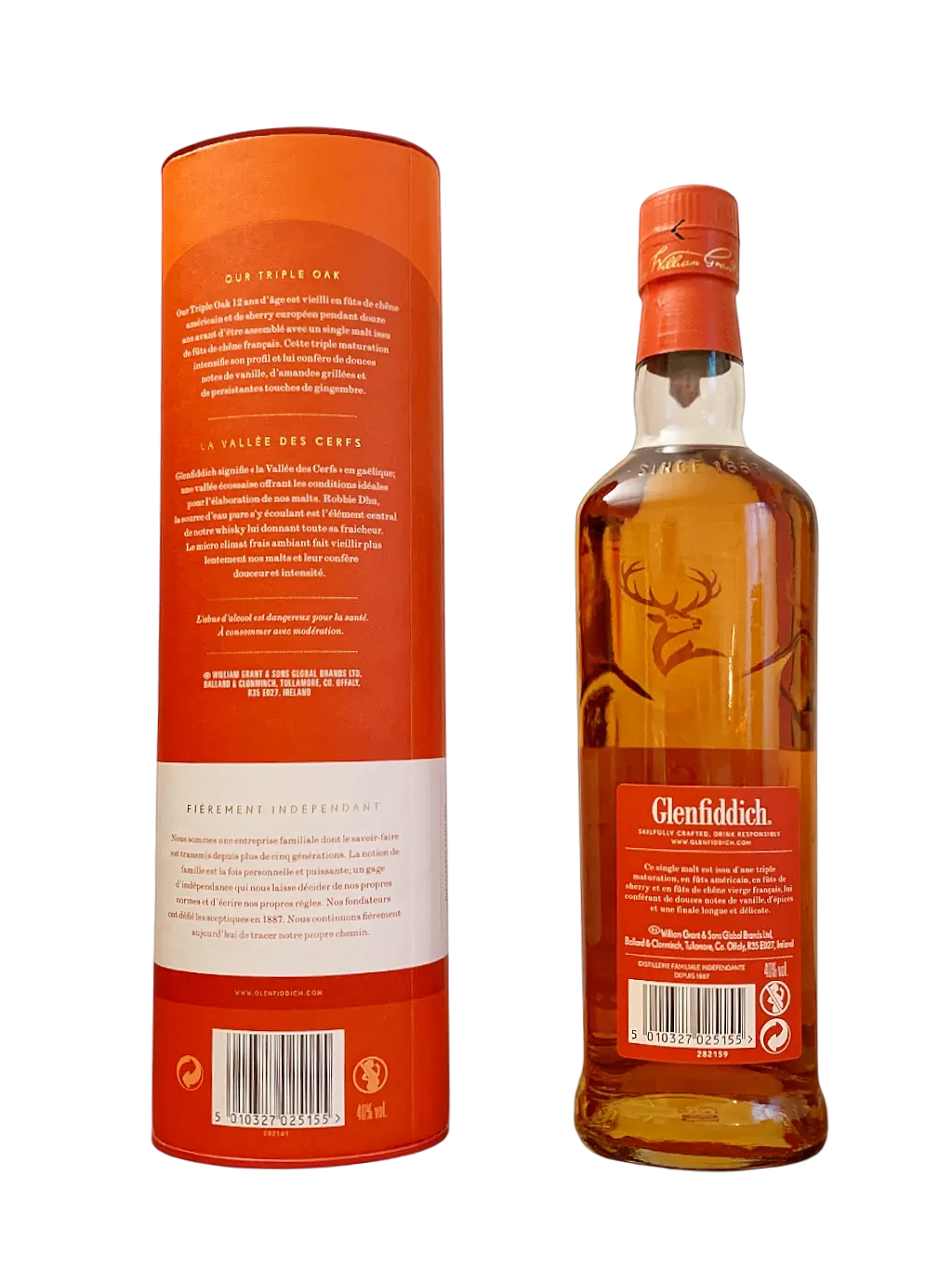 Glenfiddich Single Malt Scotch Whisky Our Triple Oak Twelve 12 ans