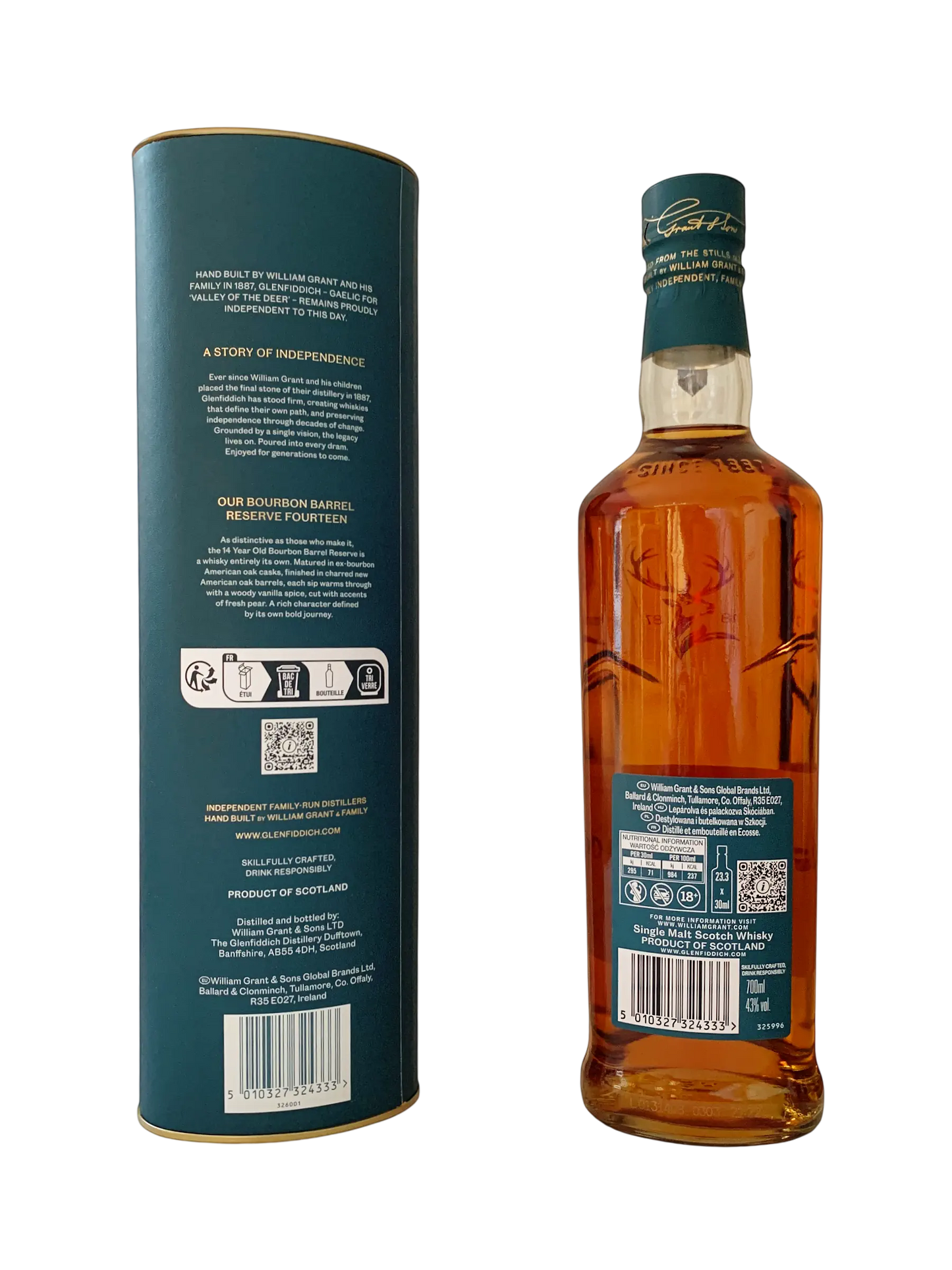 Our Bourbon Barrel Reserve single malt Scotch whisky Glenfiddich aged 14 years