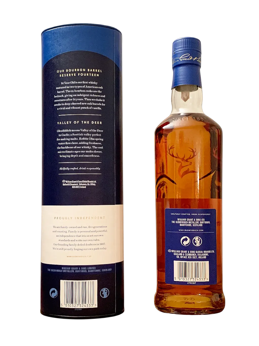 Glenfiddich Single Malt Scotch Whisky 14 ans Our Bourbon Barrel Reserve Fourteen