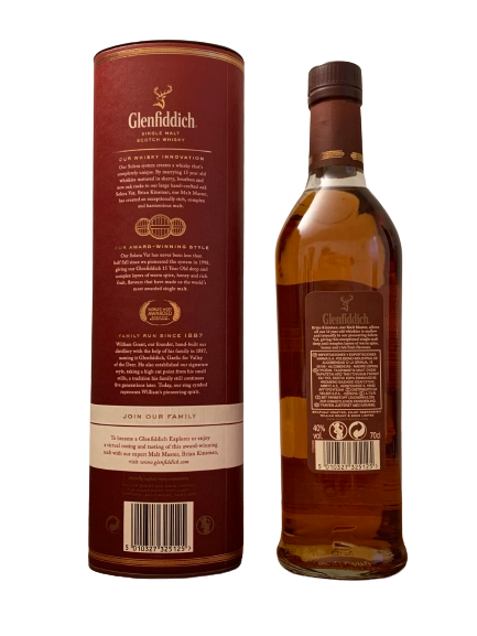 Glenfiddich single malt Scotch whisky aged 15 years unique solera reserve