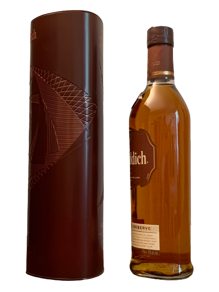 Glenfiddich single malt Scotch whisky aged 15 years unique solera reserve dans un étui métallique